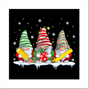 Teacher Gnome Christmas Lights Xmas Gnome Lover Posters and Art